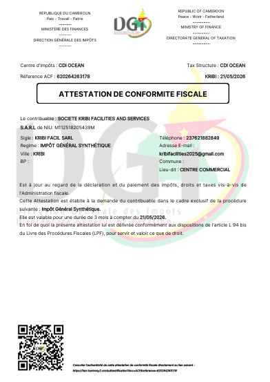 Attestation de Conformité Fiscale — DGI Cameroun