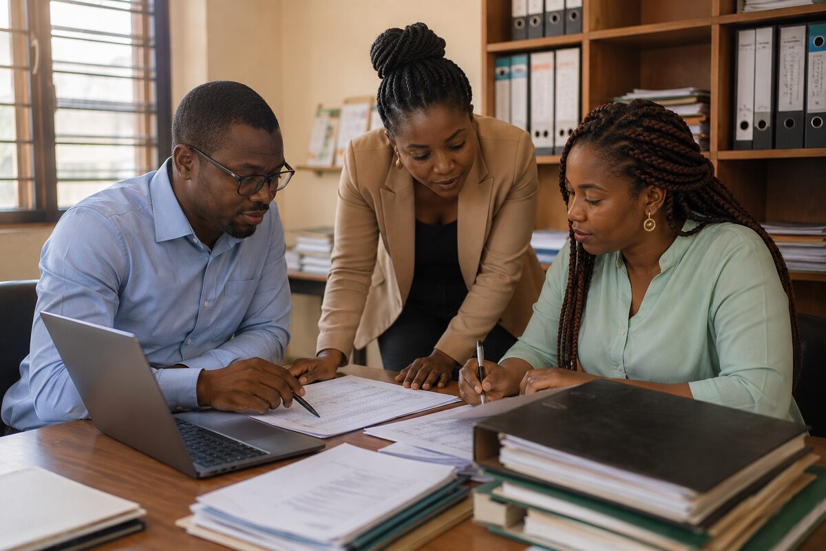 Équipe au bureau pour la gestion comptable et financière